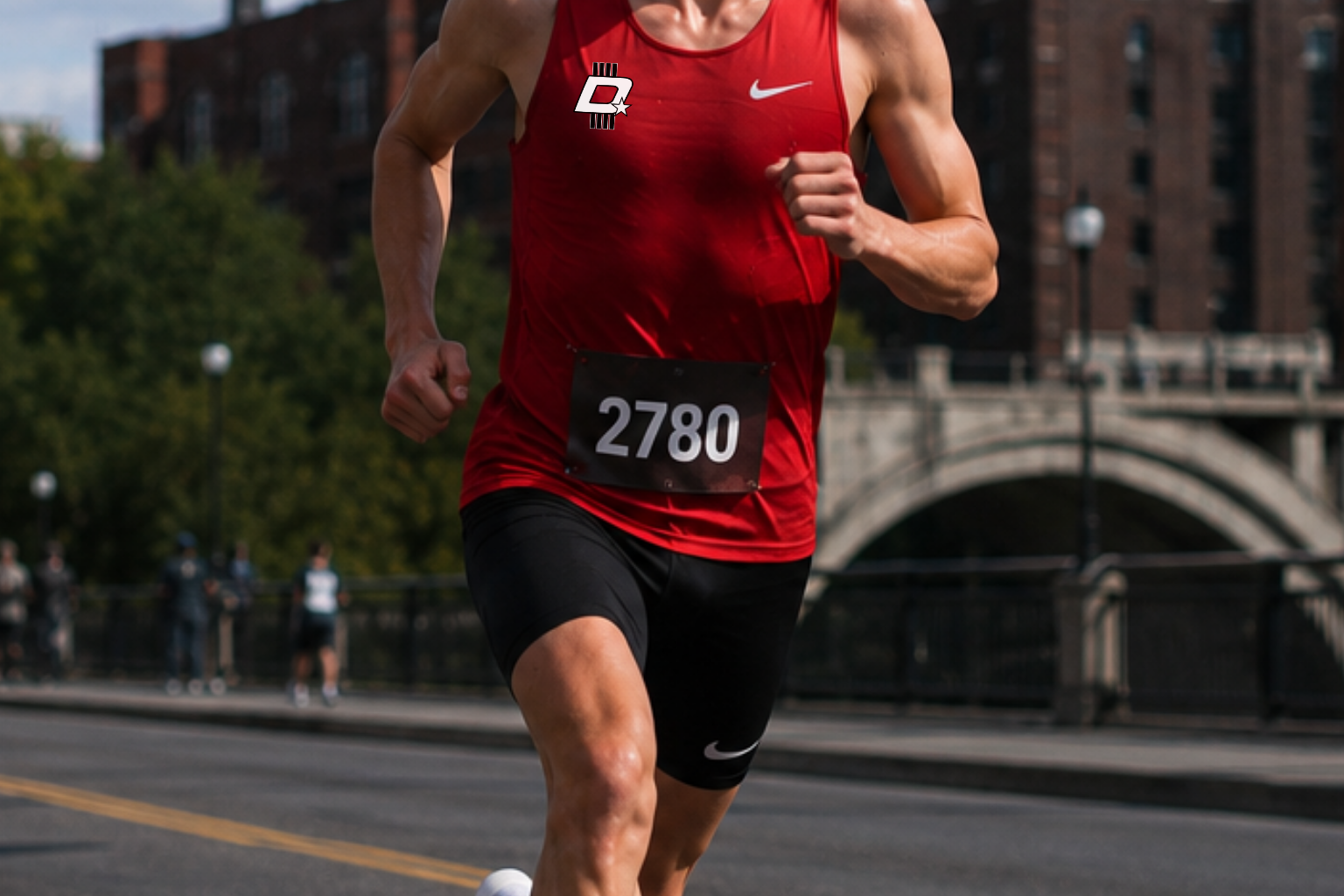 Runner competing on the road