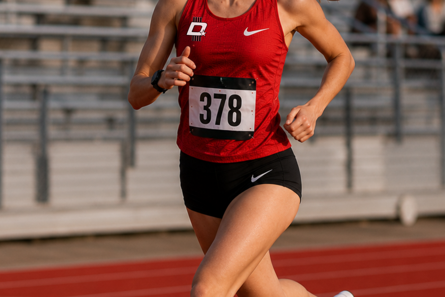 Decutrack athlete racing on the track